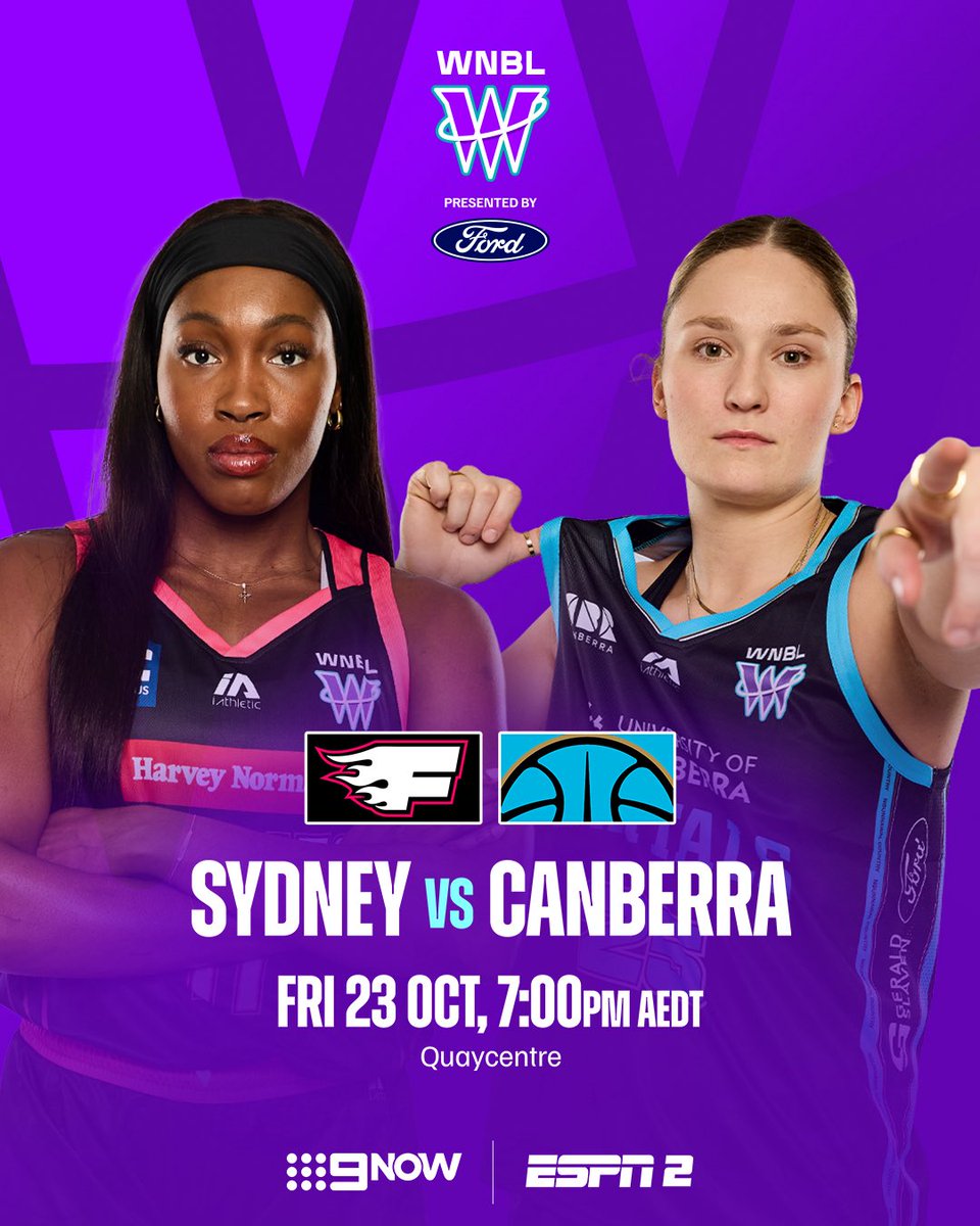 WNBL's tweet photo. FRIDAY NIGHT BLOCKBUSTER 🍿

Agnes Emma-Nnopu and the Sydney Flames host Amy Atwell and the UC Capitals🔥

Watch tonight live on 9Now and ESPN via Disney+ 📺 https://t.co/c2TUzuKXkD