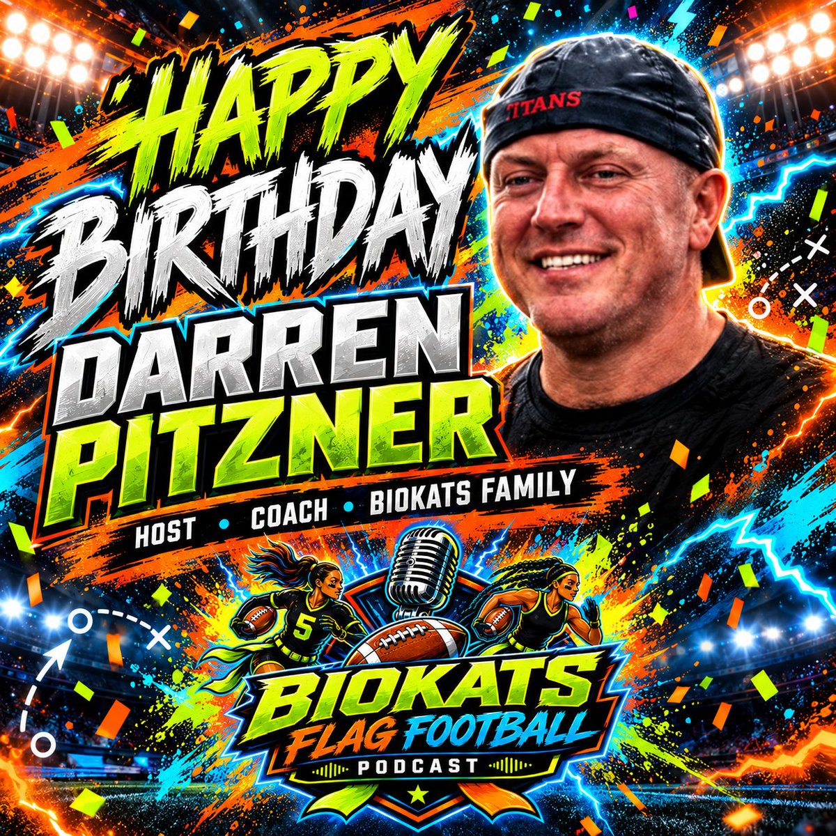 hoopstracker's tweet photo. 🎉🏈 BIG BIRTHDAY ENERGY FOR COACH PITZ! 🏈🎉

Help us wish DARREN PITZNER a HAPPY BIRTHDAY! 
🔥 From the sidelines to the Biokats Flag &amp; Hoopstracker Podcast mic, Coach Pitz brings the passion, knowledge, and love for the game!

Drop a 🎂 in the comments https://t.co/GLipvYLK3r