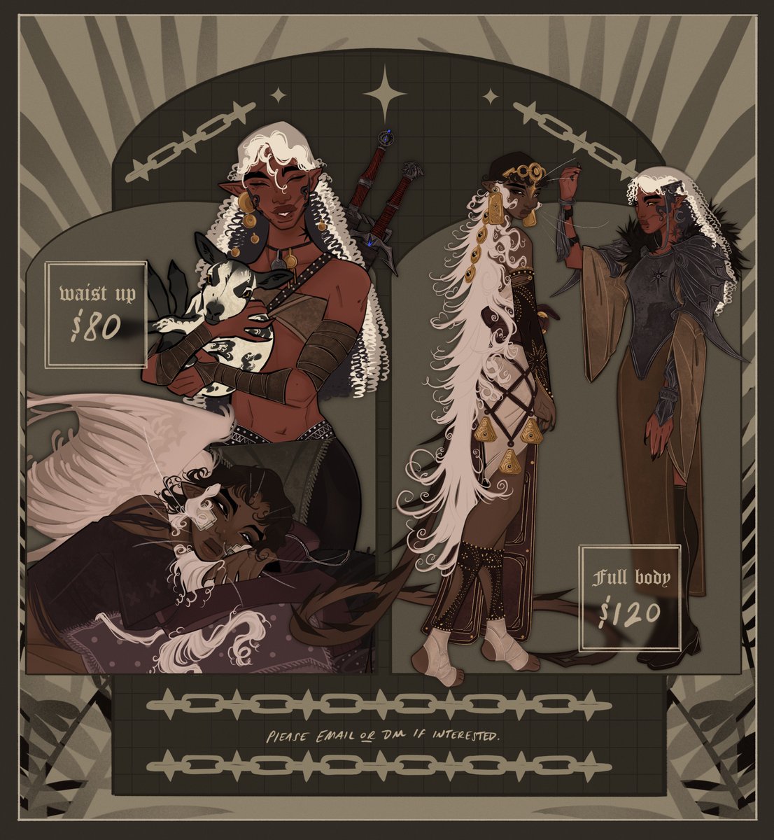 bbonbonss's tweet photo. Commissions open, 6 SLOTS AVAILABLE!! i only have until the 31st to make up rent so any sort of support is so very needed &amp; helpful;; trynna continue keepin the roof over my head. if interested pls email me at andii.ananii@gmail.com

✸ BOOSTING APPRECIATED ✸ 
(pricing in image) https://t.co/hqjQFgZycw