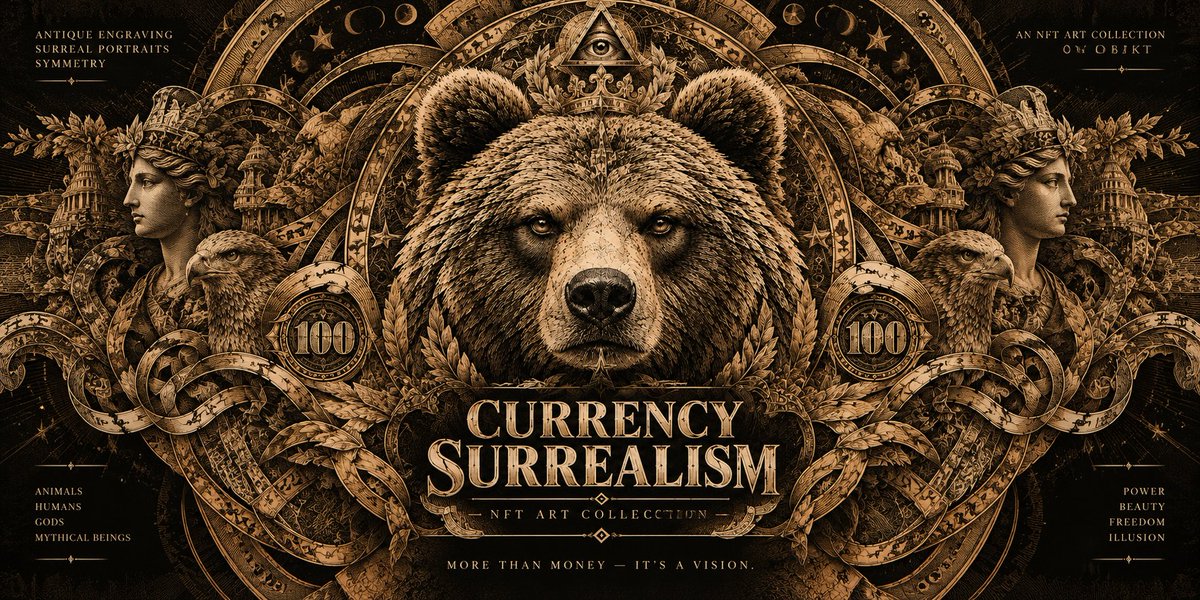 Lilith_Sepahi's tweet photo. ✦ Currency Surrealism Collection Live! 💵
Featuring The Bearish Sovereign &amp; Gilded Icon.
⚡️ Limited to 5 editions each
⚡️ Dynamic pricing (increases every sale)
⚡️ Edition #1 available now for 77.7 $XTZ 
@objktcom
#TezosNFT #Objkt #CryptoArt $XTZ
https://t.co/0O5ZsZ8nVD https://t.co/BVwWuzzzNN