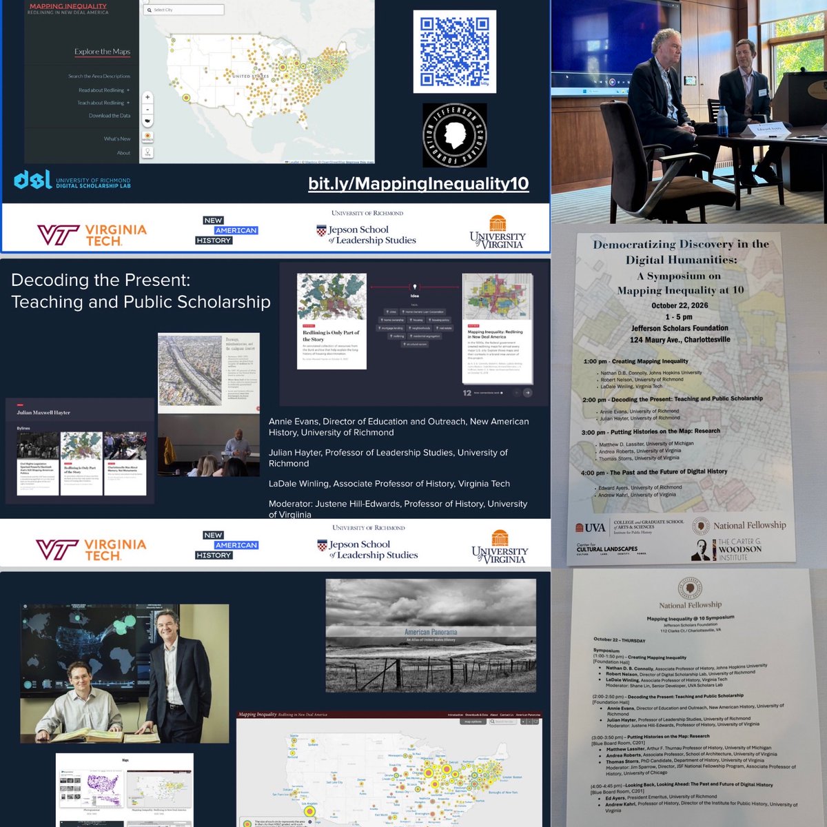 NewAmericanHist's tweet photo. So honored today to be part of a day long symposium today recognizing the 10th anniversary of the UR DSL Digital Humanities project, Mapping Inequality. https://t.co/v9YLAjMwkh