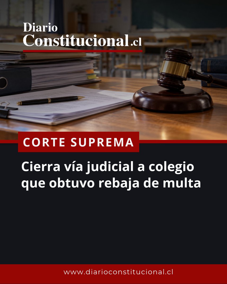 DiarioConst's tweet photo. ⚖️ Un colegio obtuvo una rebaja de multa, pero no logró anularla judicialmente. La Corte Suprema concluyó que ya no tenía agravio para reclamar, pues se acogió su petición subsidiaria.

https://t.co/G6FYvJDvPE

📝 Rol N°. 53109-2026

#CorteSuprema #DerechoAdministrativo https://t.co/6NJykvReNA