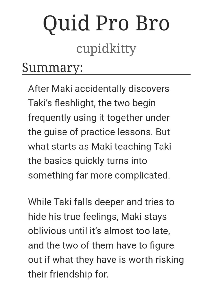 cupidkitty_'s tweet photo. Quid Pro Bro by cupidkitty

• 🐶🐥 maktak
• 31k words
• nsfw
• mutual masturbation, bros being bros, first times, confessions 

https://t.co/70j042xSxp https://t.co/7t85CKjEAh