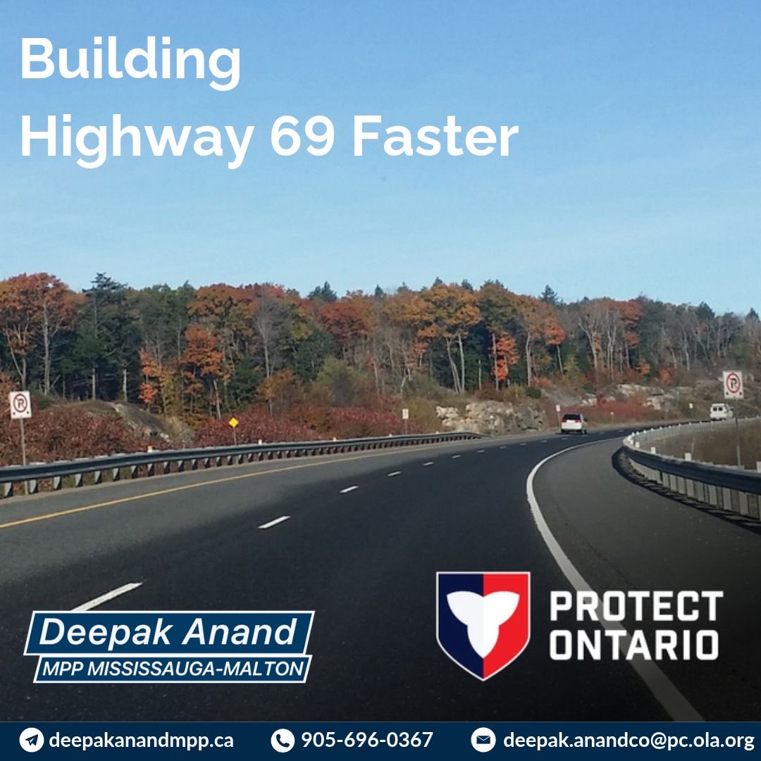 DeepakAnandMPP's tweet photo. We're taking action to get Highway 69 built faster! Our proposed Building Highway 69 Faster Act would accelerate widening between Parry Sound and Sudbury by up to five years, improving road safety and strengthening northern Ontario's economy.
https://t.co/My8UExI3C3 https://t.co/nLUIMKjl7p
