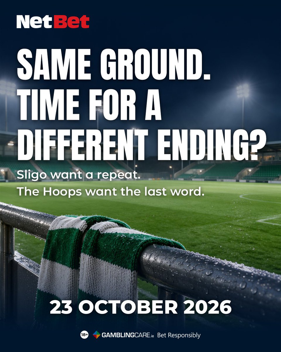 NetBet_IRL's tweet photo. Sligo had the last laugh. Can the Hoops have the last word?

Their last visit to Tallaght ended in late heartbreak. Tonight, it’s time for another chapter.

⚽ Shamrock Rovers v Sligo Rovers
📍 Tallaght Stadium
🕗 8p

#ShamrockRovers #SligoRovers #NetBet https://t.co/oEhU3wgjXD