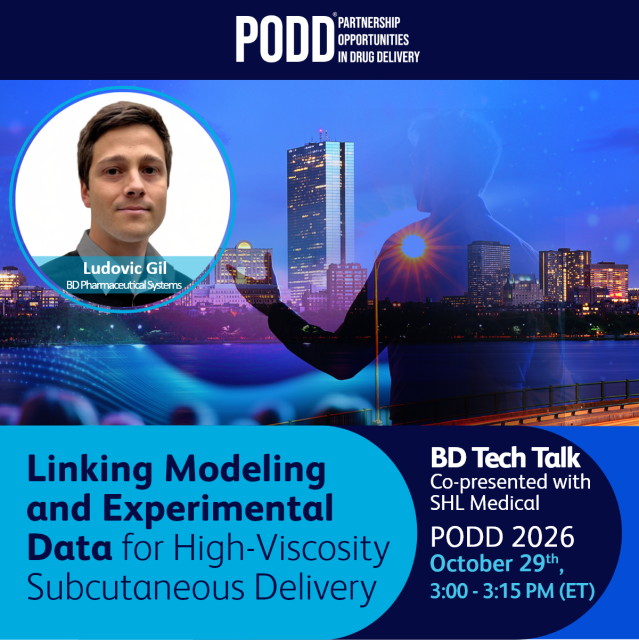 Agnes_CommComm's tweet photo. BD is pleased to announce that Ludovic Gil, PhD, R&amp;D Manager at BD Pharmaceutical Systems, will be co-presenting a Tech Talk with Thomas James of SHL Medical at @PODD 2026. Oct 29 - 3:00 PM – 3:15 PM - Track 1A - Sheraton Boston, Massachusetts #BDemployee https://t.co/BUXwWCf5Wr https://t.co/L4EvZHvc9g