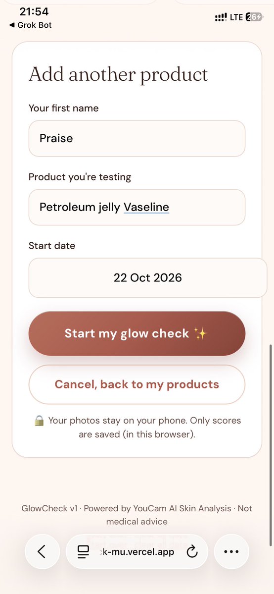 Praisemetax's tweet photo. Checked my skin this morning and, we’re on track ☺️

Have you checked out Glowcheck in the quoted post??

Happy Friday fellas https://t.co/VI3hvJkgu9