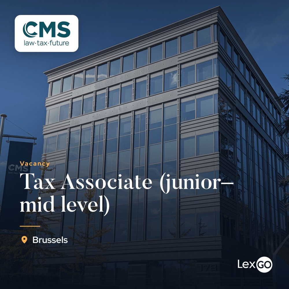LexGobe's tweet photo. Tax Associate (junior–mid level) · CMS is hiring a Tax Associate in Brussels to work on international tax, transfer pricing, tax litigation and wealth planning. #BeJobs #LegalJobs https://t.co/HdzjKGOLKQ