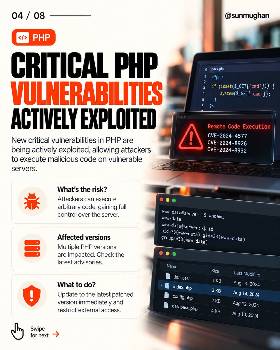 sunmughans's tweet photo. The most chaotic 48 hours in cyber history. Major breaches, critical vulnerabilities and AI-powered attacks, broken down slide by slide. Swipe through.

Follow for real tech updates, explained in simple language.

#CyberSecurity #AI #TechNews #InfoSec https://t.co/EJtxkAYZaD