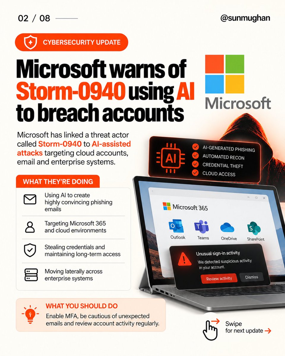 sunmughans's tweet photo. The most chaotic 48 hours in cyber history. Major breaches, critical vulnerabilities and AI-powered attacks, broken down slide by slide. Swipe through.

Follow for real tech updates, explained in simple language.

#CyberSecurity #AI #TechNews #InfoSec https://t.co/EJtxkAYZaD