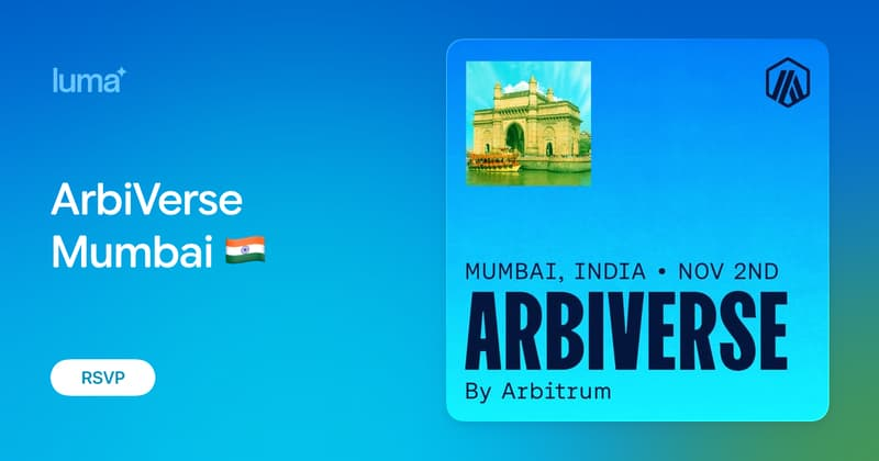 SZeine87849's tweet photo. arbitrum heads to mumbai for arbiverse during devcon week on november 2, showcasing its latest advances in zk, pga, fast feed, ai, and ecosystem growth.

#ARB #Web3 $GATE https://t.co/AwiZsrkVOD