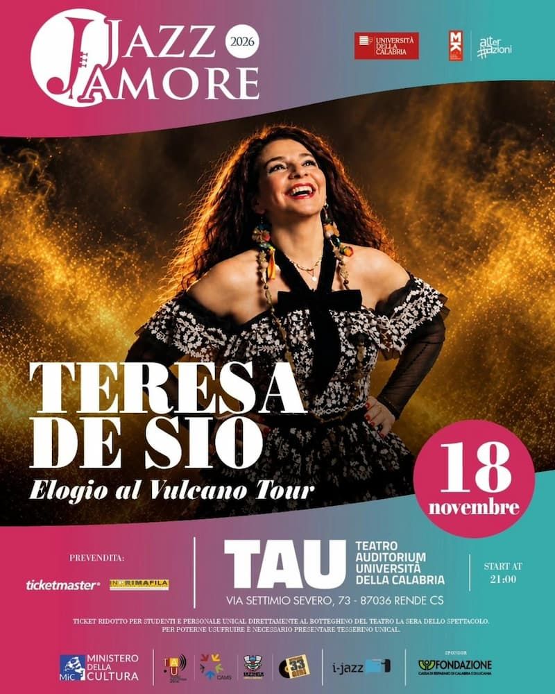jblasa's tweet photo. Teresa De Sio a Rende con “Elogio al vulcano tour”, nuovo appuntamento di JazzAmore
#TeresaDeSio #ElogioAlVulcanoTour #JazzAmore #Rende #UniCal #TeatroAuditoriumUniCal #MusicaDalVivo #FolkRock #EventiCalabria #ConcertiCalabria
https://t.co/zUKOijHrHp https://t.co/1NkVYWfoKN