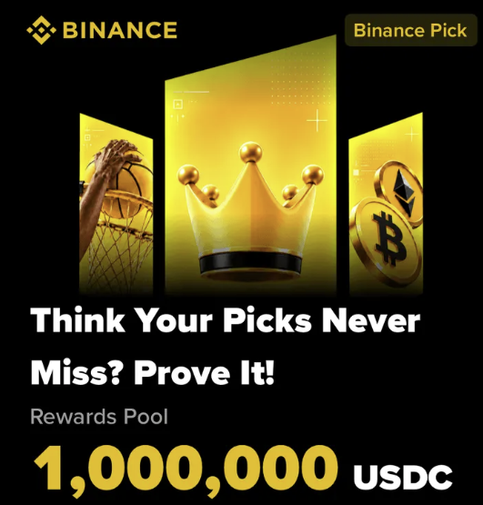 anhvu193's tweet photo. Anh em có ai tham gia chương trình Binance Pick không?

Hằng ngày vào click điểm danh, đăng bài lên Square (kèm tag #binancepick) và giao dịch dự đoán 5 USD ở thị trường dự đoán là được 400 điểm đấy

Event khá ngon, tổng thưởng 1 triệu đô nha anh em

Không phải lời khuyên đầu tư