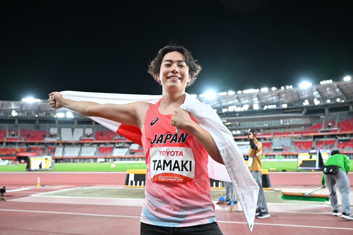 ASICS_JP's tweet photo. ◤ Congrats ◢
愛知・名古屋2026アジアパラ競技大会
走幅跳にて #田巻佑真 選手が銅メダルを獲得。

渾身の跳躍で、表彰台へ。

この功績に、惜しみない拍手を。

*アシックスはTEAM JAPAN ゴールドパートナー（スポーツ用品）です。

@picsport_jpn​

@paralympic_jpc ​
#ASICS https://t.co/HV6gYvJgON