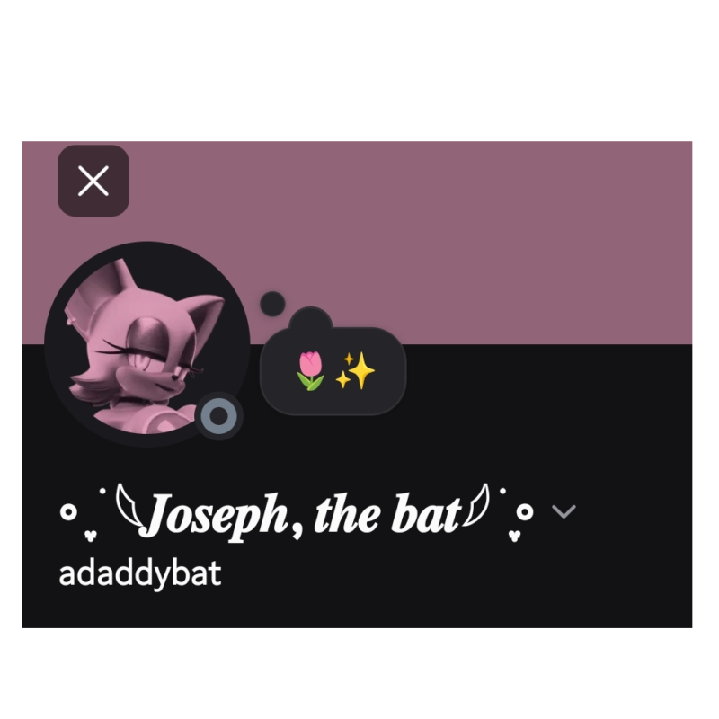 YourDaddyBat's tweet photo. ⠀⠀⠀⠀⠀⠀⠀꒷︶꒷꒥꒷‧₊˚꒷︶꒷꒥꒷‧₊˚

⠀https://t.co/JwTG9QE1IM𓈒 ִ۫— He creado una cuentita de Discord para no perder contacto si en dado caso me bajan la cuenta. . . ¡Y claro! Está pensada para 𝙨𝙚𝙭𝙧𝙤𝙡 y 𝙨𝙚𝙭𝙩𝙞𝙣𝙜. 🌷✨ https://t.co/7yL8EME4GU