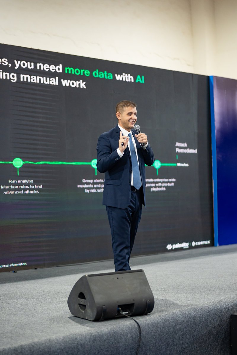 FDCSummit's tweet photo. Fighting AI with AI: Haisam Ghaly of @PaloAltoNtwks showed how XDR cuts the risk of AI-based attacks at #FDCSummit2026.
#FDCSummit #CyberSecurity #AI #XDR https://t.co/Val5YoZprM