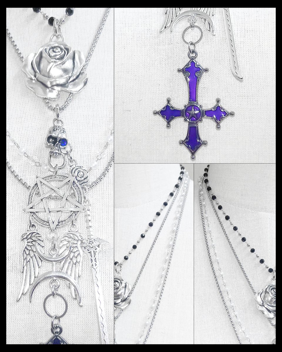 SEXPOT_TOKYO's tweet photo. 🥀💀一点物AIカスタム新作情報💀🥀

【PURPLE CROSS BIJOU NECKLACE】

紫の十字架が輝く、クール×ゴシックなネックレス⚔️☦️

税込￥6,990

一点物につき、売り切れ次第終了⚠
お求めの方はTOKYO店 or 公式LINEまで✓

#セクポ #SEXPOTTOKYO #creation_AI https://t.co/gSOhK6Wv6s