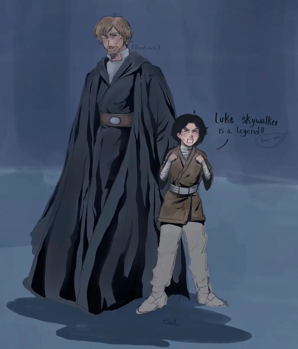 RLillannn20426_'s tweet photo. Uncle and nephew, I got inspired to draw this😂😂👀 #bensolo #lukeskywalker #starwars https://t.co/KSiT94OYzZ