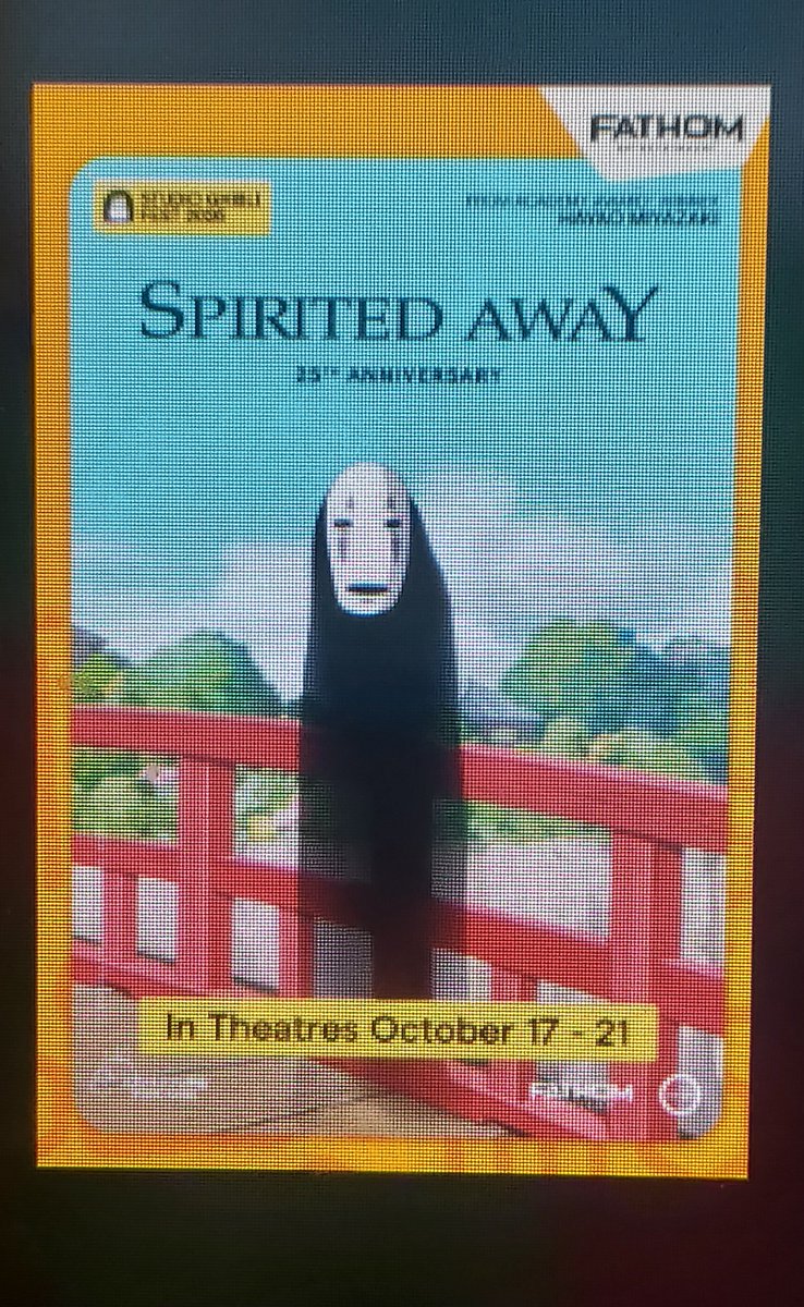 MartinMooreUSA's tweet photo. I went to see the 7th and the final Studio Ghibli movie 🎬 🎞 🎥 of this year.

I saw the 25th anniversary of the Academy Award winning movie 🎬 🎞 🎥 this month.

Spirited Away is once again the inspiring grand finale of the Studio Ghibli Fest. https://t.co/zwX7PsAkER