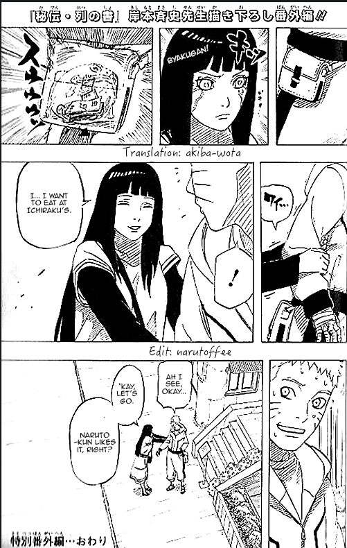 willpower9000's tweet photo. There's actual an little two-page manga Kishimoto drew that captures an date between Naruto and Hinata that happens after The Last movie.

Hinata is so considerate lol https://t.co/th0ZX2xvlm