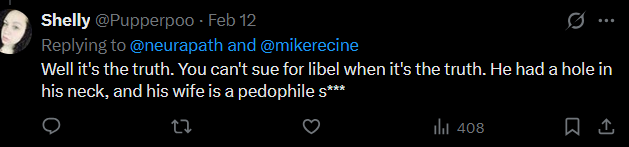 an0nuser666's tweet photo. @Pupperpoo @2667MHz @euvitin0 lecturing us about empathy when you insult everyone you reply to here on x. here's Ms. Empath's take on Kirk's assassination - but we're the ones who lack empathy because we were curious as teenagers. at least we felt sorry for the people we watched die in those videos https://t.co/dv2ujaXnyK