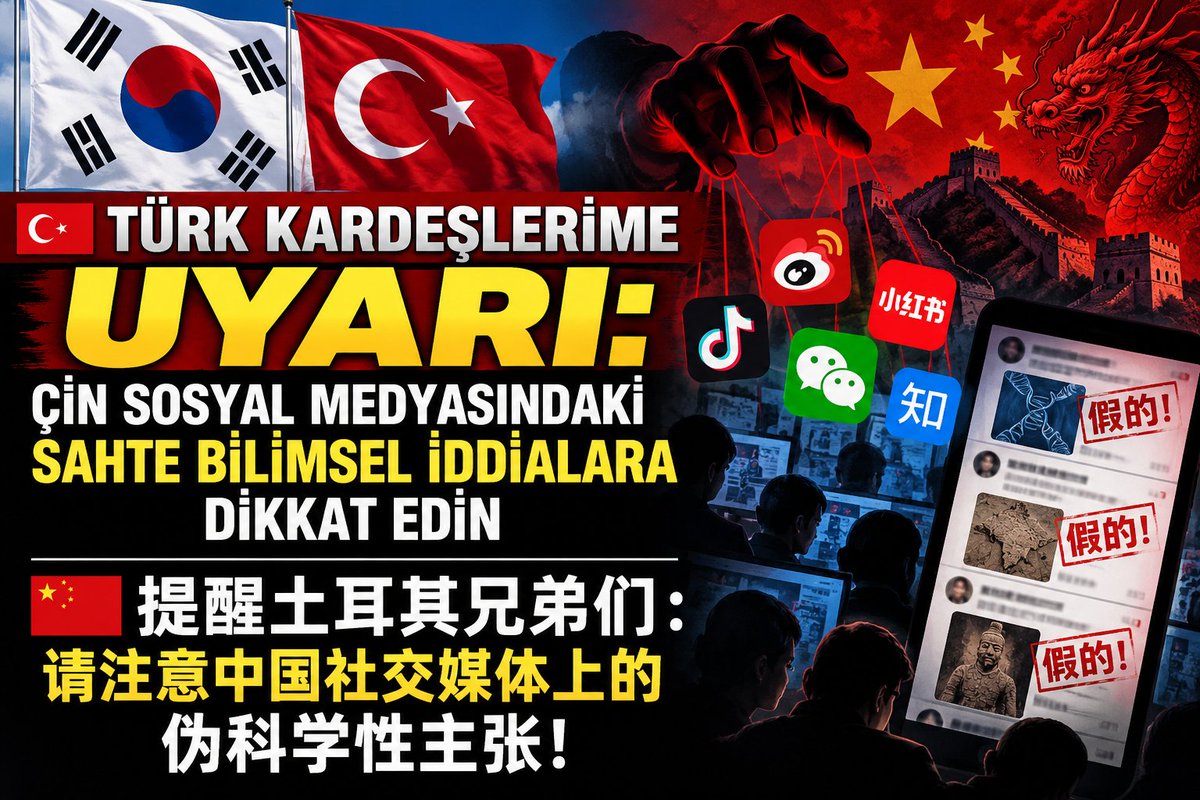 gimyeon47945629's tweet photo. 🇰🇷🇹🇷 TÜRK KARDEŞLERİME UYARI: ÇİN SOSYAL MEDYASINDAKİ SAHTE BİLİMSEL İDDİALARA DİKKAT EDİN! 

Ben, kadim Goguryeo (高句麗) devletinin tarihsel mirasını taşıyan bir Koreli olarak, eski dostlarımız ve kardeşlerimiz olan Türk halklarına sesleniyorum.

Çin sosyal medyasında, özellikle Twitter (X) üzerinde, bazı hesapların tarih ve genetik hakkında bilimsel temeli olmayan, yanıltıcı ölçütler ortaya koyduğunu görüyorum.

Bu kişilerin çoğu genetik, tarih veya antropoloji alanında uzman olmamalarına rağmen kendi uydurdukları ölçütleri evrensel bilimsel gerçeklermiş gibi sunuyorlar.

Örneğin, modern bir milletin tarihsel ve kültürel kimliğinin yalnızca genetik testlerle kanıtlanması gerektiğini iddia ediyorlar.

Özellikle baba soyundan aktarılan Y kromozomu haplogruplarını, bir milletin gerçek kimliğini belirleyen kesin kanıt gibi gösteriyorlar.

Oysa bu yaklaşım bilimsel olarak savunulamaz.

Y kromozomu yalnızca tek bir baba soyunun izini sürer. Bir insanın bütün atalarını, kültürünü, dilini veya etnik kimliğini temsil etmez.

Dünyada kabul görmüş hiçbir bilimsel ilke, bir milletin kimliğinin yalnızca baba soyu haplogruplarıyla kanıtlanmasını şart koşmaz.

Modern genetik biliminde genetik soy, etnik kimlik ve kültürel aidiyet birbirinden farklı kavramlardır.

Bir milletin kimliği yalnızca DNA'dan oluşmaz. Ortak dil, kültür, tarihsel hafıza, gelenekler ve toplumsal aidiyet bilinci de bu kimliği oluşturur.

Çin sosyal medyasındaki bu iddiaları ileri sürenlere önce şu soruyu sorun:

"Sizin talep ettiğiniz bu genetik ölçüt, hangi uluslararası bilim kuruluşu tarafından kabul edilmiştir? Hangi hakemli bilimsel yayın, bir milletin tarihsel kimliğinin yalnızca Y kromozomu haplogruplarıyla belirlenebileceğini söylüyor?"

Çoğu zaman sorun, karşı tarafın tarihsel kanıtlarının yetersizliği değil, tartışmayı yürüten kişilerin kendi keyfî ölçütlerini bilimsel gerçek olarak dayatmasıdır.

Üstelik aynı ölçütleri modern Han Çinlilerine (漢族) uyguladığımızda ne olacaktır?

Bugünkü Han Çinlilerinin otozomal genetik yapısının 5.000 veya 10.000 yıl önce yaşamış topluluklarla tamamen aynı olması beklenemez.

Zaten modern Han etnik kimliğini 10.000 yıl önce yaşamış insanlara doğrudan uygulamak tarihsel açıdan anakroniktir.

Binlerce yıl boyunca göçler, nüfus karışımları, kültürel değişimler ve farklı toplulukların bütünleşmesi yaşanmıştır.

Öyleyse neden kendi tarihsel kimlikleri söz konusu olduğunda kültürel sürekliliği kabul ederken, Türk halklarının tarihsel kimliği söz konusu olduğunda yalnızca genetik saflık arıyorlar?

Eğer bir Çinli, farklı kökenlere sahip toplulukların ortak bir tarihsel ve kültürel kimlik oluşturabileceğini kabul ediyorsa, aynı ilkeyi Türk halkları için de kabul etmelidir.

Anadolu Türkleri, Azerbaycan Türkleri, Kazaklar, Kırgızlar, Özbekler, Türkmenler ve diğer Türk halkları farklı otozomal genetik yapılara sahip olabilirler.

Ancak onların ortak Türk dilleri, tarihsel bağlantıları ve kültürel mirasları gerçektir.

Genetik çeşitlilik, Türk dünyasının ortak tarihini ve kültürel kimliğini ortadan kaldırmaz!

🇰🇷🇹🇷 Sevgili Türk kardeşlerim!

Biz Koreliler ile Türk halkları arasındaki bağlar yalnızca modern dönemde başlamadı.

ve 7. yüzyıllarda Goguryeo ile Göktürkler arasında diplomatik ve ticari ilişkiler, ortak stratejik çıkarlar ve dostane yakınlaşmalar vardı. 

Aradan yaklaşık 1.300 yıl geçtikten sonra, Kore Savaşı'nda Türk askerleri Kore topraklarına gelerek bizim özgürlüğümüz için savaştılar.

Kore Savaşı'nda Türk askerleri Kore için kan döktüler. Biz bu fedakârlığı unutmadık.

Bu yüzden Goguryeo'nun mirasını taşıyan bir Koreli olarak sizlere sesleniyorum:

Tarihinizi, dilinizi ve kültürel kimliğinizi, bilimsel temeli bulunmayan keyfî genetik ölçütlerle inkâr etmeye çalışanların iddialarını sorgulayın.

Gerçek bilim, ideolojik amaçlarla uydurulmuş kurallara değil, doğrulanabilir kanıtlara dayanır.

Bir milletin tarihi yalnızca Y kromozomuna yazılmaz. Onun dili, kültürü, ortak hafızası ve tarihsel devamlılığı da vardır.

🇰🇷🤝🇹🇷 Goguryeo'dan Göktürklere uzanan tarihsel dostluğumuzun ve Kore Savaşı'nda pekişen kardeşliğimizin hatırına, bu mesajı Türk kardeşlerimle paylaşıyorum.

Yaşasın Kore–Türk dostluğu! 🇰🇷🇹🇷