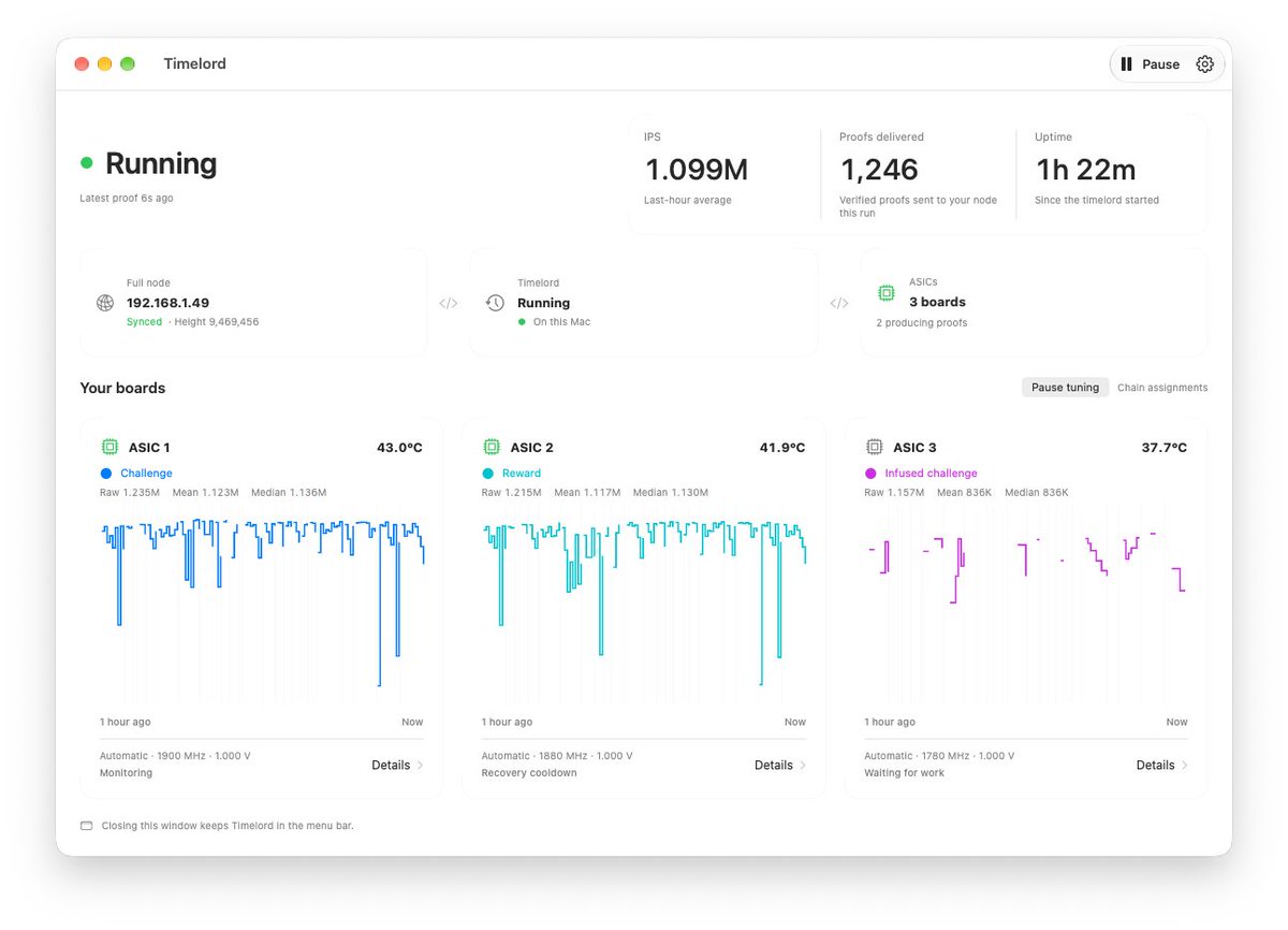 cameroncooper's tweet photo. Timelord app automatically adjusts ASIC parameters. https://t.co/epN8xCnctD