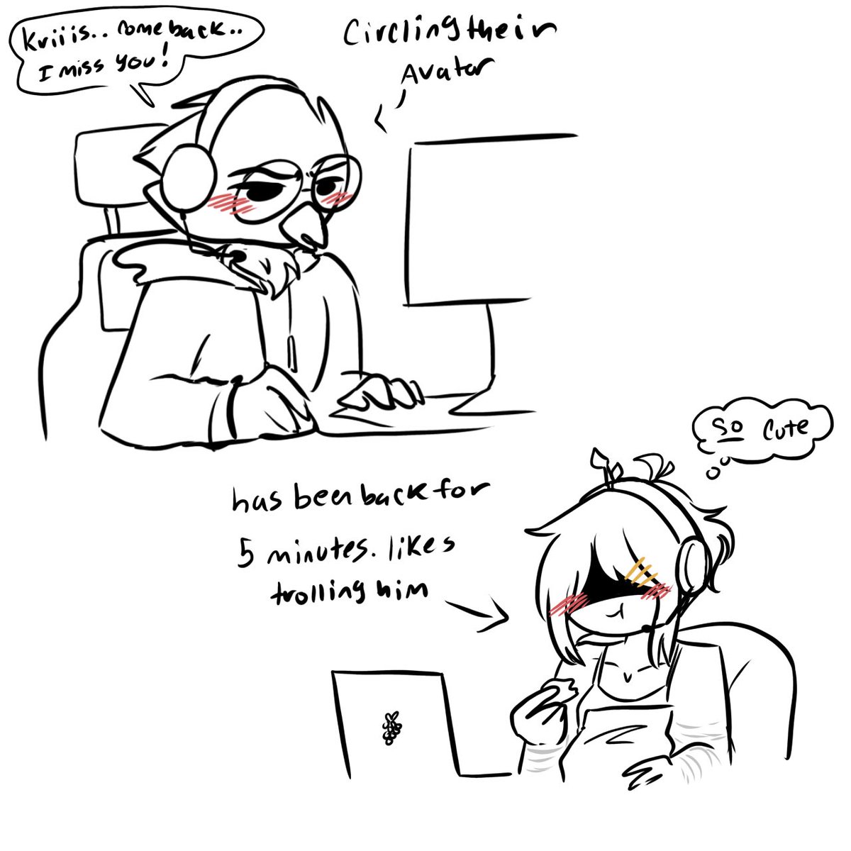 Olliecom13's tweet photo. Silly Kerdly doodle after work 

#kerdly #deltarune https://t.co/IzytBiSy78
