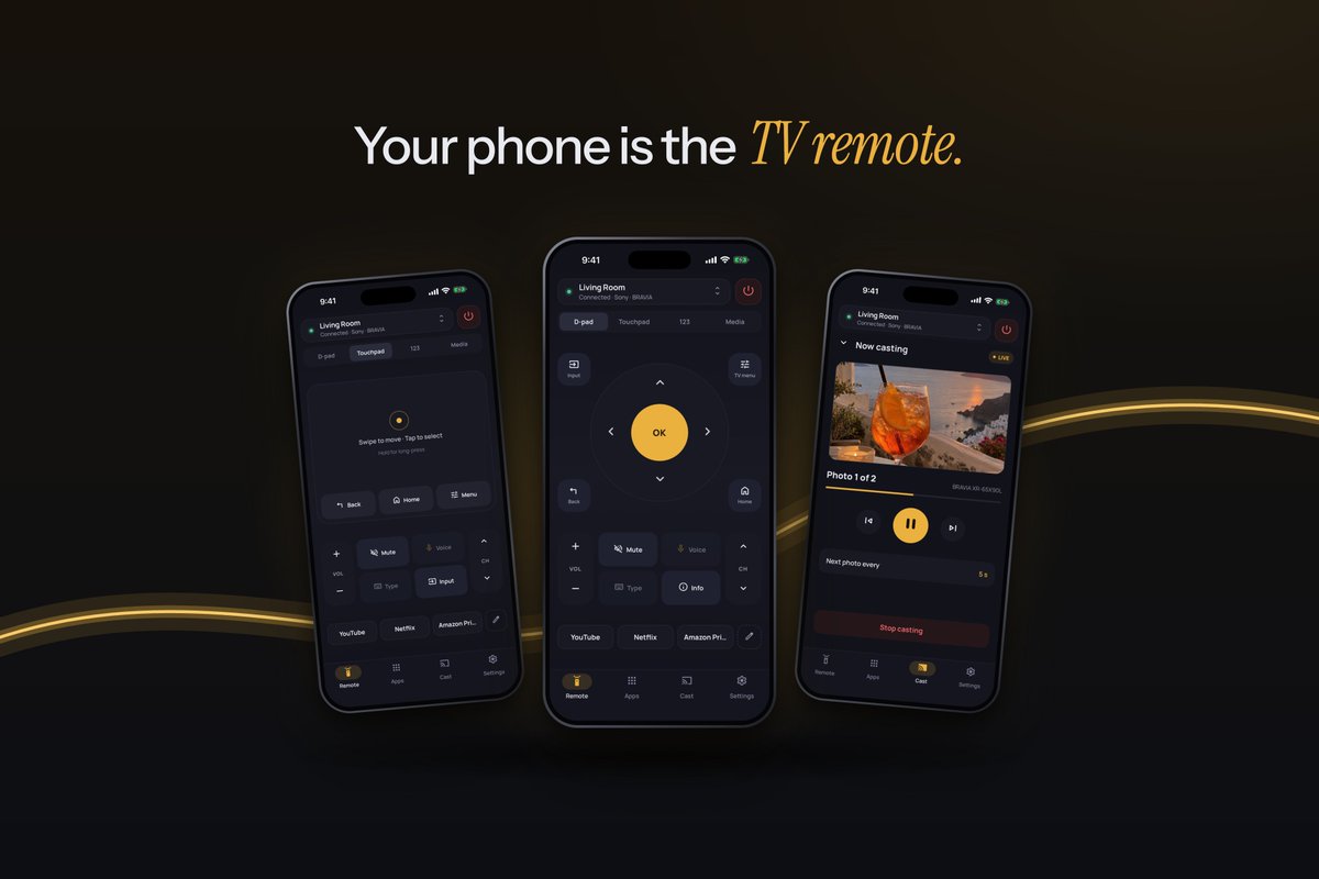 tv_remotely's tweet photo. Stop hunting for 4 different remotes. 📺

TV Remotely runs Samsung, LG, Sony, Roku, Fire TV &amp; more — all from one phone. Live now on Google Play. Free, no account, no ads.

👉 https://t.co/NDPKlyYQUp https://t.co/ybKyOwSxJp