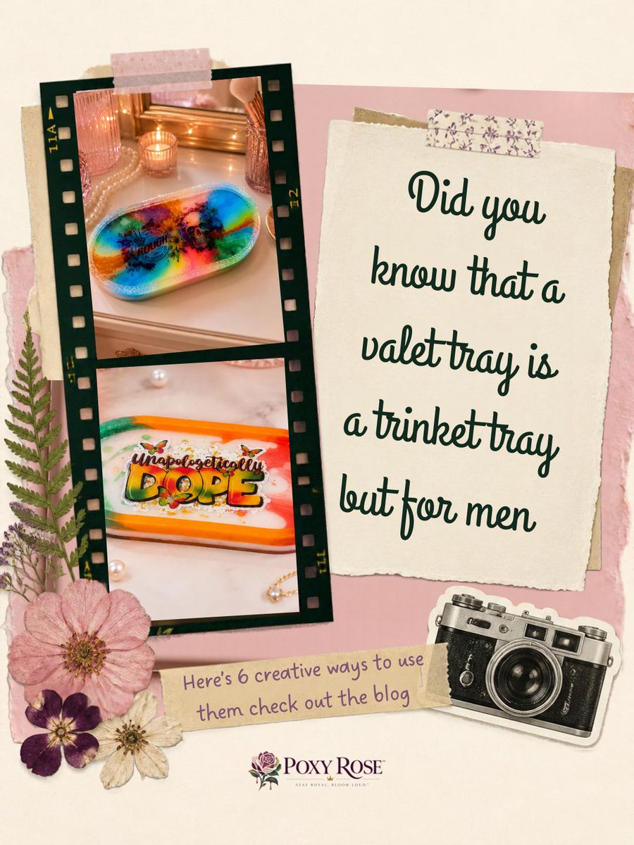 Poxy_Roses's tweet photo. Did you know that a valet tray is a trinket tray but for men and yes they are still customizable and can be used anywhere? This week I shared 6 creative ways to use them check out the blog! #BehindTheScenes #CreativeProcess #HandmadeProcess  #ArtEducation https://t.co/be477R3rK3 https://t.co/x1usL5GQpX