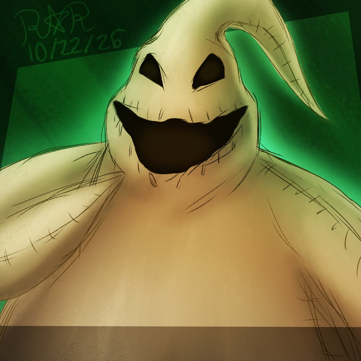 Redrunner613's tweet photo. "You're joking, you're joking! I can't believe my eyes!" 
It's the Boogie Man, Oogie Boogie!
#NightmareBeforeChristmas https://t.co/dlu9bBSsZ9