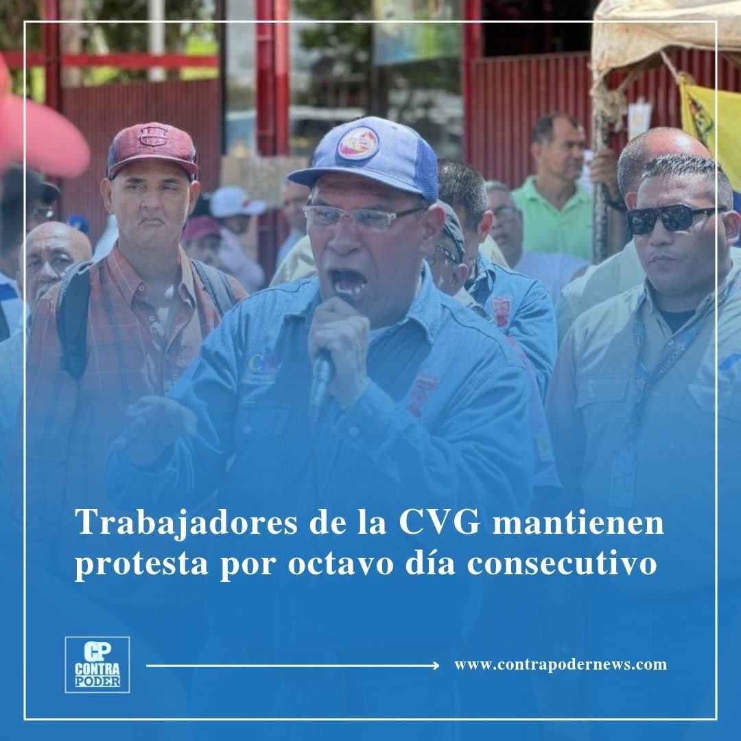 ContraPoder30's tweet photo. 🔗 Lee esta y otras noticias en nuestra página web: https://t.co/lJmnn5kpja

🇻🇪 | Por octavo día consecutivo trabajadores y jubilados de la Corporación Venezolana de Guayana (CVG) mantienen una vigilia frente a la sede de casa matriz, en exigencia del pago de prestaciones por 1200 dólares, frente al bono de $80 que se les pagaría de forma fraccionada.

Este miércoles, cerraron completamente el acceso en la avenida Fuerzas Armadas, principal vía hacia las empresas del holding de la CVG.

Pago de utilidades, restablecimiento de las convenciones colectivas, cambio de directiva en la CVG y elecciones presidenciales son parte de las solicitudes que hacen los líderes sindicales y trabajadores de las industrias básicas de Guayana.

Bloquearon el paso en la autopista que conecta a Ciudad Guayana con Ciudad Bolívar mediante la quema de cauchos y la colocación de barricadas, lo que generó un fuerte retraso vehicular y paralizó el tránsito de la zona.

Mientras, los líderes sindicales denuncian que las autoridades de la corporación han respondido con un “silencio administrativo” ante la solicitud de mesas de trabajo para las mejoras salariales. César Marcano, trabajador de Ferrominera, señaló que la protesta tuvo algunos efectos en los pagos anunciados por las empresas, aunque la principal exigencia continúa sin respuesta satisfactoria.

Según explicó, el 15 de octubre estaba prevista una primera parte de las utilidades que no alcanzaba los $10. Después de iniciar la protesta, afirmó que el monto pasó a 480 dólares. También dijo que, tras los reclamos por la falta de un plan vacacional, este año dieron 200 dólares por cada hijo de los trabajadores. Sin embargo, consideran que esos avances no sustituyen la respuesta que esperan sobre el bono de $1200.

También denunció, que aunque las detenciones arbitrarias disminuyeron este año, con respecto a 2024 y 2025, se mantiene la persecución contra la dirigencia sindical. “A pesar de la persecución, a pesar del amedrentamiento, a pesar del acoso que sigue en las calles, que sigue con este régimen, yo sigo aquí firme”, dijo el trabajador.

Los sindicalistas convocaron a los trabajadores, a reunirse el próximo lunes, 26 de octubre, para discutir la próxima acción, la cual aseguró que será trascendental. Advirtieron que pronto harán una movilización mayor que denominaron “el Guayanazo”.

🔗 Lee esta y otras noticias en nuestra página web (link en la bio)
