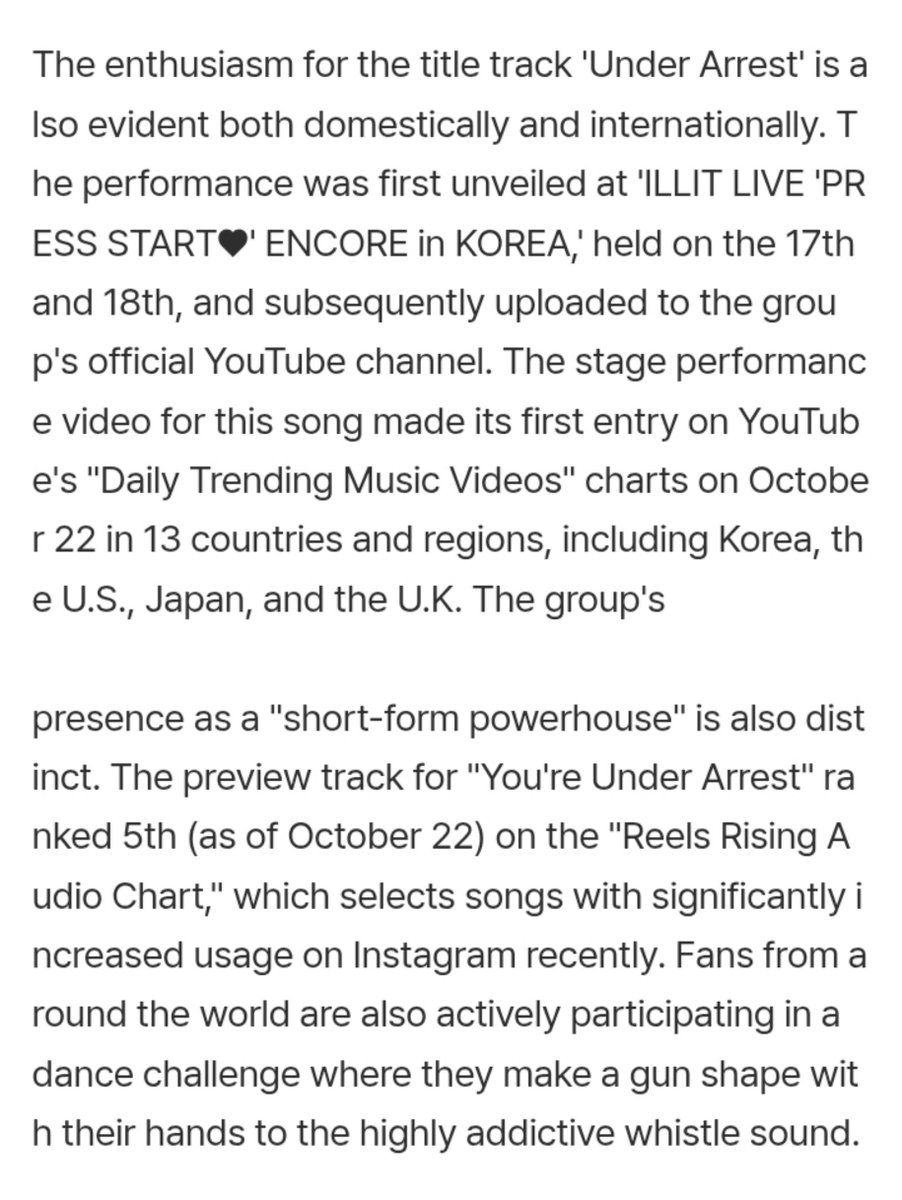 illitfanbase_'s tweet photo. ILLIT was named as “Short-form Powerhouse” by K-media, with “BREAK EVEN” achieving record-breaking global pre-saves and “You're Under Arrest” performance video trended in 13 countries especially in Korea, Japan, US and United Kingdom on Youtube. https://t.co/H4Z6yVtRqP