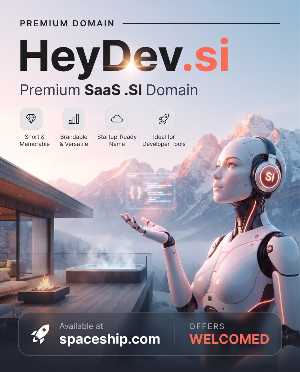 SphinxDomain's tweet photo. Hey dev 👋 https://t.co/kBYxP4FpvI is up for grabs.

A friendly, short name developers remember.
Perfect for a dev community, coding tool, or tech hiring platform.

Available now on @spaceship 👇

#domains #DevTools #Superintelligence #si https://t.co/Srv7i8I1hU