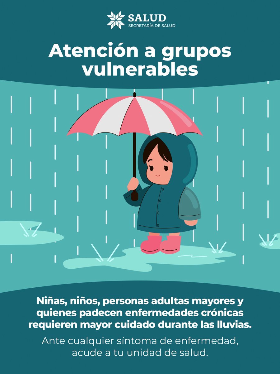 pluralhgo's tweet photo. 🌧️ Durante la temporada de lluvias, hay personas que necesitan mayor protección. Cuidarlas y actuar ante los primeros signos de enfermedad puede prevenir complicaciones y proteger su bienestar.

#PrimeroTuSalud https://t.co/gCdi8Xjuyc