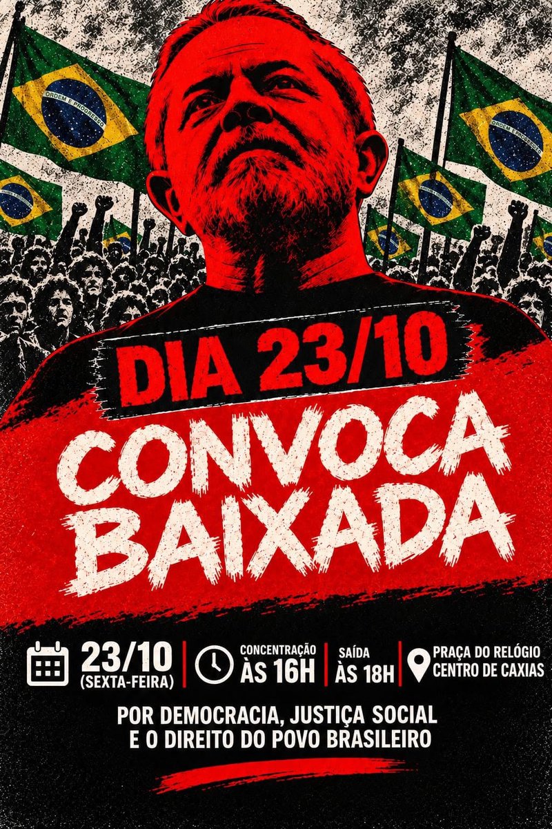 famosawh0's tweet photo. Espalhem para os amigos! Sexta-feira 23/10 temos um encontro em Duque de Caxias na Praça do Relógio! Duque de Caxias está com Lula ⭐️❤️ https://t.co/Ynjx08s68h