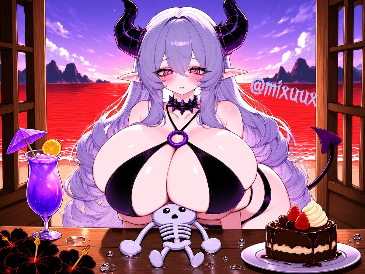 mixuux's tweet photo. Sunset over the blood-red water, a drink I didn’t pay for, cake I didn’t buy… and you, of course, still sitting there staring like the obedient little skeleton you are.

#2dfd #findom #techdom https://t.co/wWSx3B6N6R