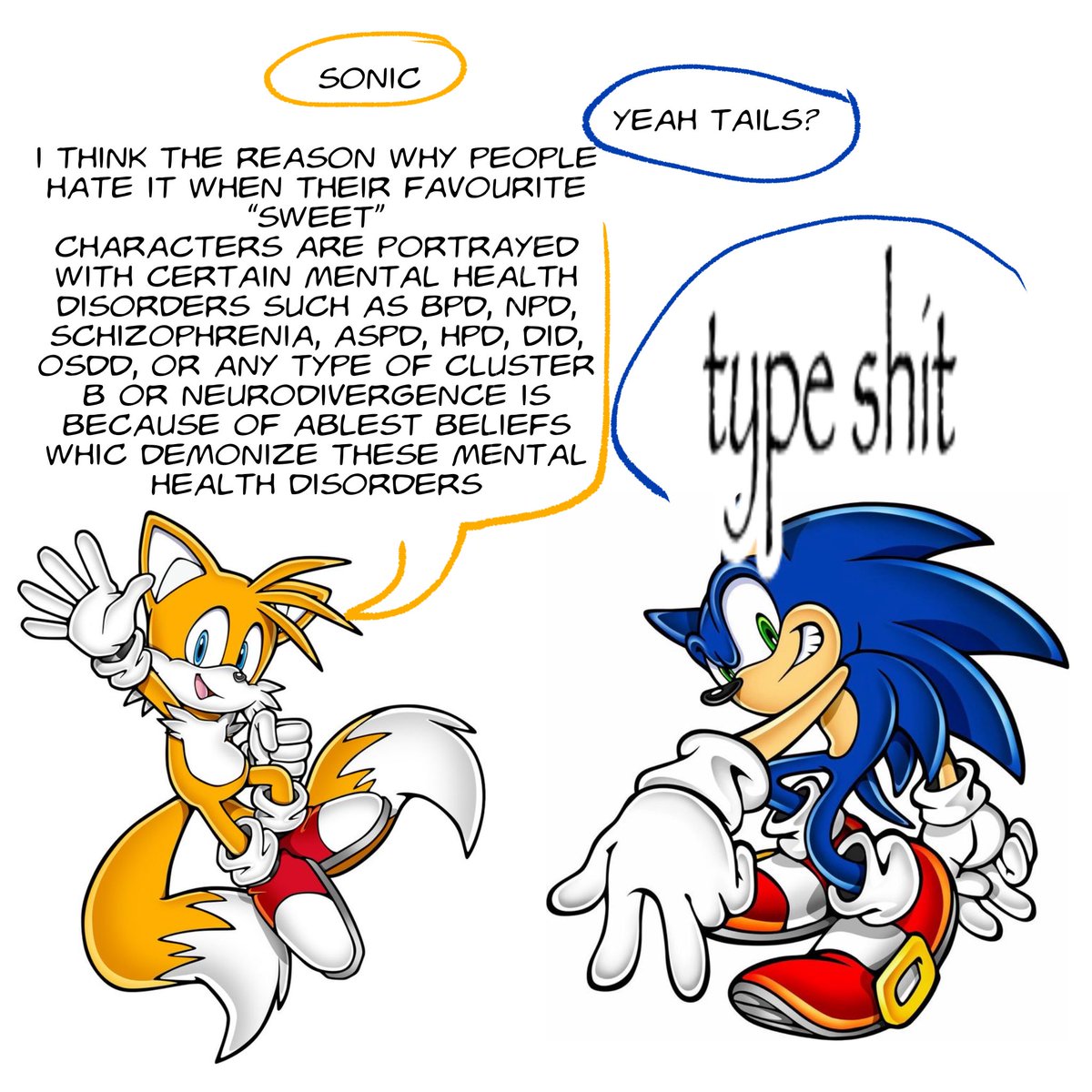 milo9purrh0ur's tweet photo. Hi I’m Miles and this is my Vent Art 
#SonicTheHedgehog #MentalHealth https://t.co/fybgHCkuGu