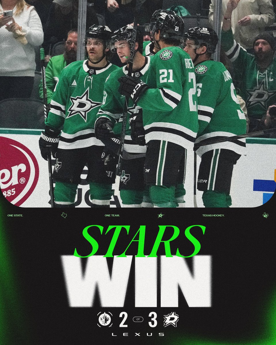 DallasStars's tweet photo. COMEBACK WINNER FOR THE VICTORY GREEN! https://t.co/mlqYuNvGtc