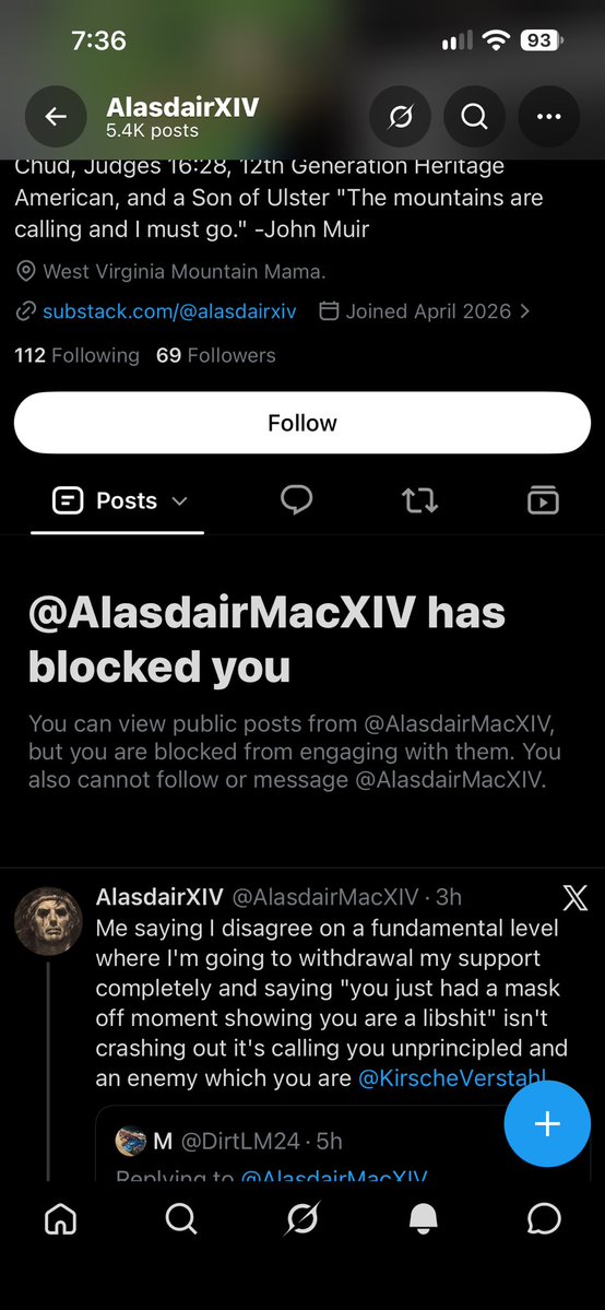 SirRamsbottoms's tweet photo. @Icewolf552 He blocked me too just because I said they he never watched kirsche live at all https://t.co/DnVNv64ICn