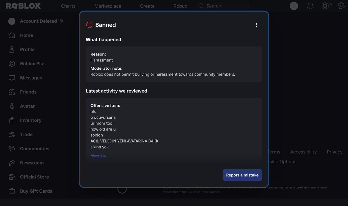 ovaroolchris's tweet photo. @Roblox My 2016 Roblox Account (my first roblox account) banned yesterday wrongly, i didnt get a warning in last 3 months, how can i getting directly permament ban? please check my appeal dear Roblox Moderators. https://t.co/hUij8wHMxR