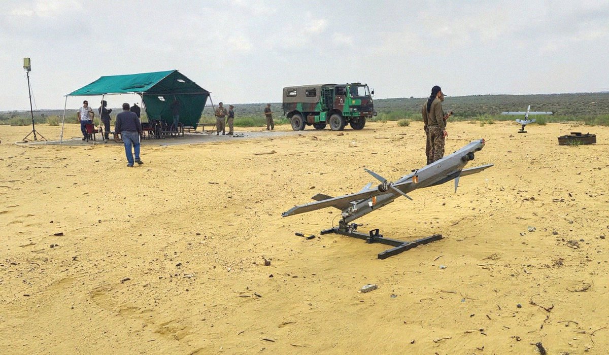ANI's tweet photo. NAGASTRA-2 Loiter Munition successfully completed Technical Trials at Mahajan Field Firing Range (MFFR) in August 2026. Users witnessed all operational and ECCM compliance parameters: Solar Defence &amp; Aerospace Ltd.

(Photo source: Solar Defence &amp; Aerospace Ltd) https://t.co/0BbZGm6oLV