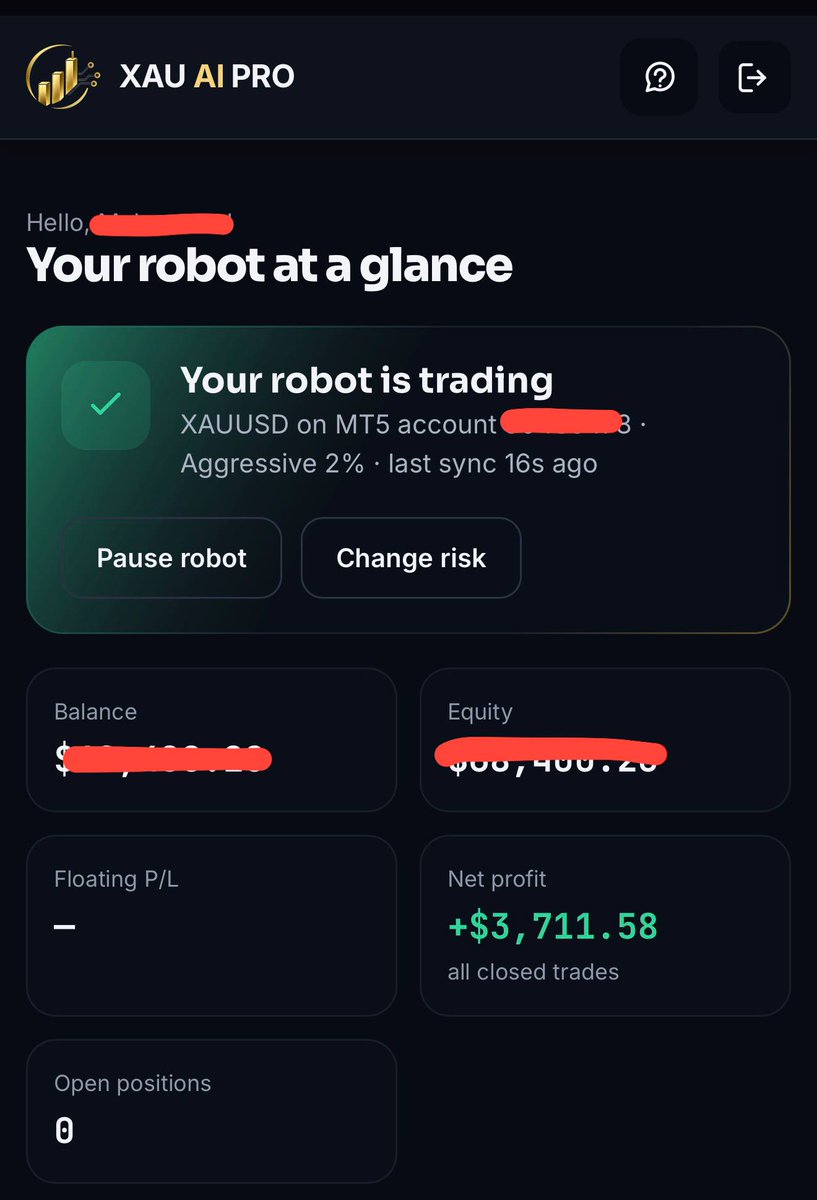 Reda_ProTrading's tweet photo. 🚀 REAL CLIENT RESULTS — XAU AI PRO
Here’s an example of one of our clients using XAU AI PRO 🤖
💰 +$3,711.58 Net Profit
🚀 Link 👉🏻https://t.co/xMPrRabIG6

#ai_trading #xauusd #ai #gold #usa #trader #Tradingsignals https://t.co/SmxDAzbUo0