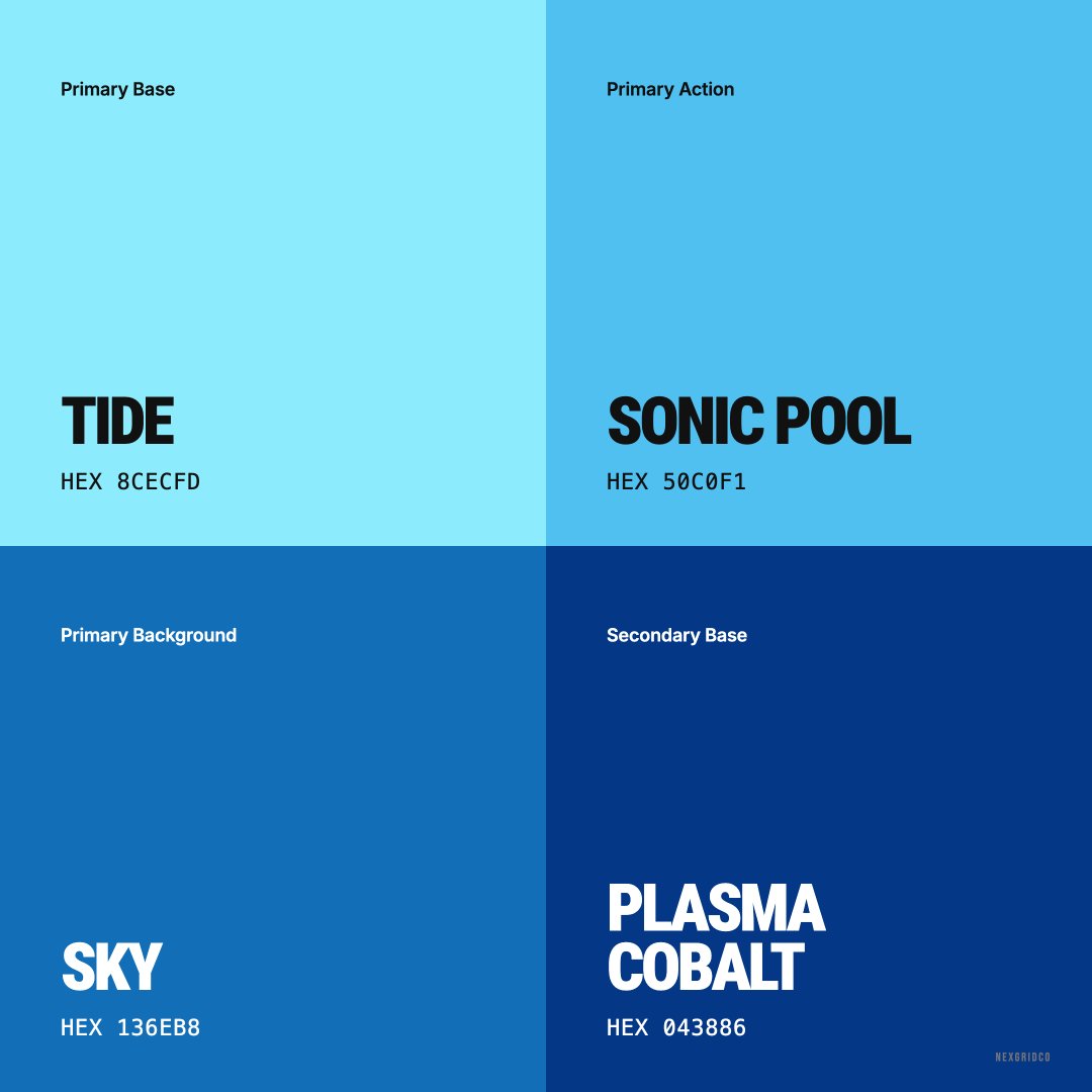 nexgridco's tweet photo. go from ice to ocean with this four shade blue palette https://t.co/ebepIv97jm