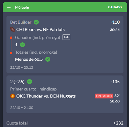 lajugadasegura's tweet photo. ¡Orgullosos de hacerlos ganar día tras día! 🙌💸🟢
En @lajugadasegura no prometemos suerte, entregamos RESULTADOS. #ParleyGanador #ApuestasDeportivas  #ParleyNFL #ParleyNBA #PronosticosDeportivos #BearsVsPatriots #ThunderVsNuggets #GanadoresVIP #ApuestasSeguras #PickDeportivo https://t.co/NmXsBsYlE1