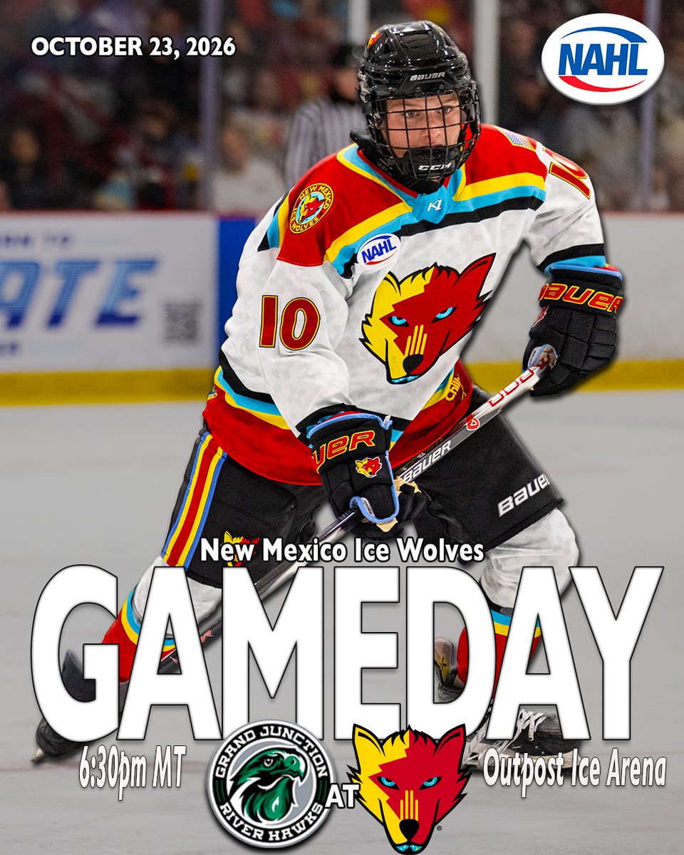 NMIceWolves's tweet photo. Back at home and ready to roll 👊

🆚 Grand Junction River Hawks
📍 Outpost Ice Arena
⏰ 6:30pm MT
📺 https://t.co/QktZV5yVV5 HOME audio
🎟 https://t.co/iOx8zud2Ct https://t.co/tK9WOKqbHf