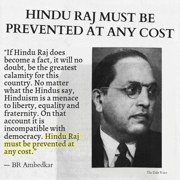 ambedkariteIND's tweet photo. Hindu Raj must be prevented at any cost. https://t.co/S3gcjU4L5M