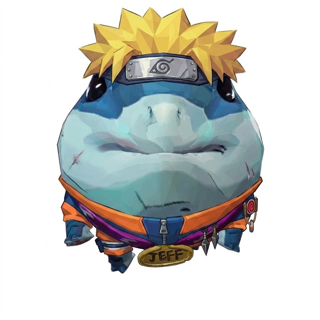 Metasthetic's tweet photo. Jeff as Naruto 🦈 
(Maybe they’ll do a collaboration in the future who knows? 👀) #MarvelRivals #jeff #naruto https://t.co/Qll5c5B5GQ