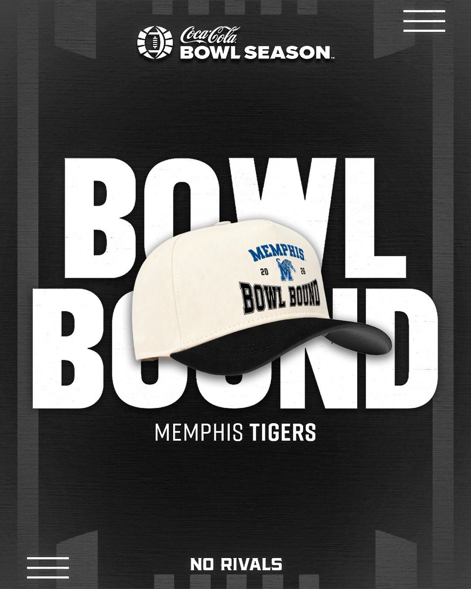 BowlSeason's tweet photo. GO TIGERS! 6️⃣ wins and Memphis is officially #BowlBound! Next stop: Bowl Season. #Norivals #BowlSeason https://t.co/y2xFB0OOSr