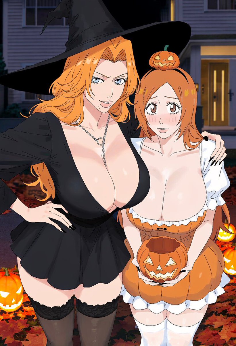 Seedjunk's tweet photo. Halloween with Rangiku and Orihime… which costume do you like more? 🎃
#BLEACH #Halloween #Rangiku #Orihime https://t.co/57NUH55TqO